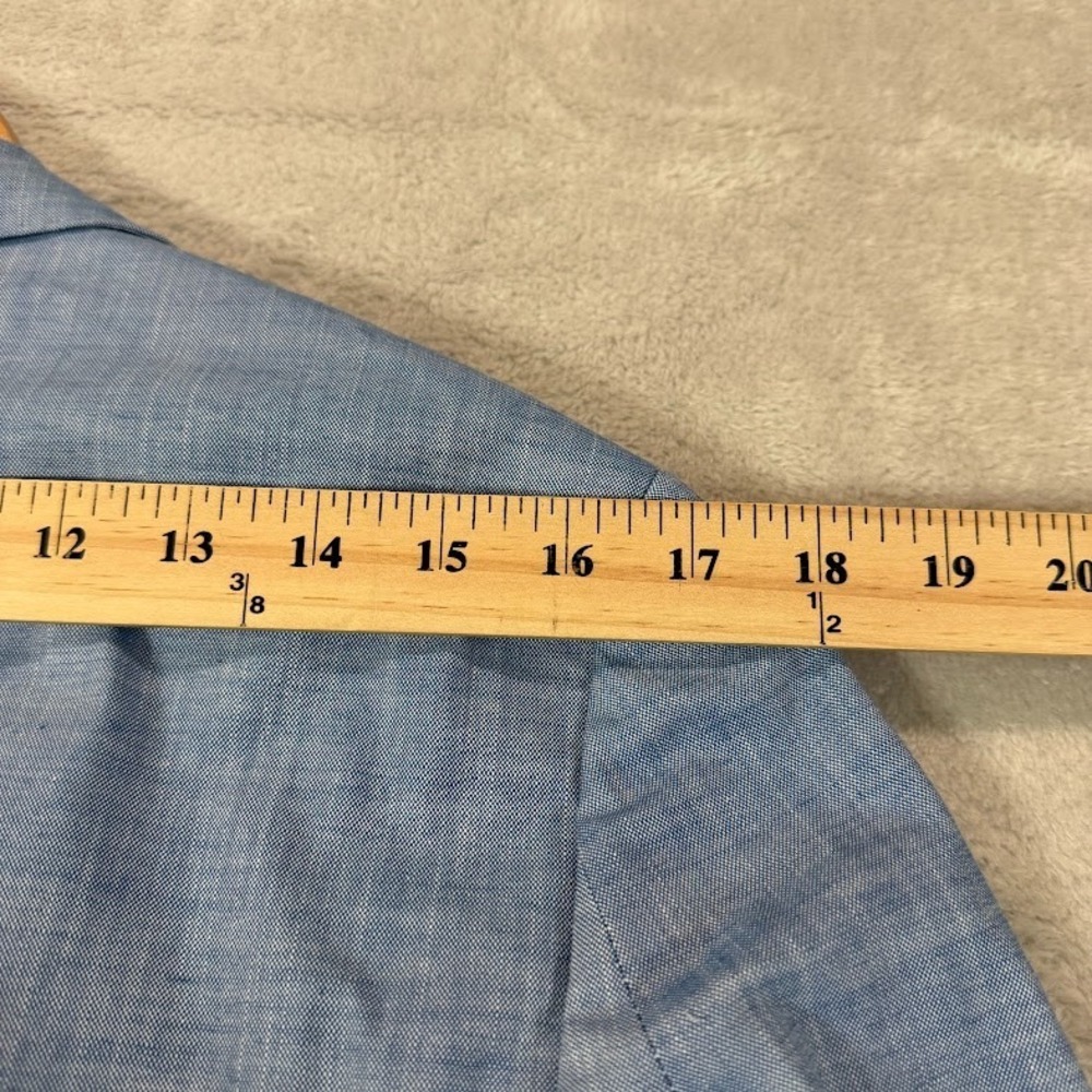 BONOBOS Mens 36S Short Slim Fit Light Blue Cotton Suit Jacket Pants 32x28 Casual - Picture 12 of 16